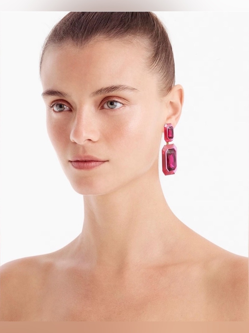 J. Crew Oversized faceted-crystal drop earrings - Picture 4 of 8
